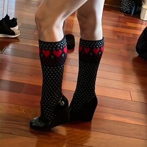 Betsy Johnson Patent Sock Boots